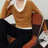 Nuevo Top de Mujer Otoño 2026 con Capas y Cuello en U, Elegante y Adelgazante Blusa de Manga Larga
