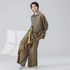 Diseñado con un sentido de estilo chino, Ropa de práctica de danza moderna, Camisa unisex holgada de manga larga con paneles fluidos, Atuendo de actuación de danza china