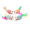 Listo para envío transfronterizo Juguete para Gatos Hecho de Sisal Duradero con Cabeza de Ratón, Juguete Interactivo de Ratón con Plumas para Gatos