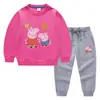 Conjunto de Dos Piezas para Niños Estilo Coreano con Globos, Suéter y Pantalones, Traje de Algodón con Mangas Largas de Cerdito, Primavera y Otoño 2023