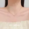 Colar com Pingente Pequeno Cubo de Açúcar Full Diamond Amarelo Brilhante para Mulheres 2026 Novo Estilo Simples na Moda Corrente de Clavícula de Alta Qualidade Corrente de Pescoço