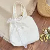 64241 Bolso de Lona con Lunares Blanco Leche Opciones Multicolor Salida Estudiantil Estilo Perezoso Plegable Bolso de Hombro