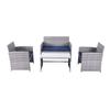 Sofá Desmontable y Montable para Exteriores Transfronterizo Juego de Cuatro Piezas Juego de Muebles Tejidos Mesa y Sillas para Patio y Jardín Estilo Minimalista Moderno de Ratán