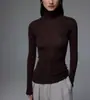 Lavable a máquina, hipoalergénico, cómodo, lana merino fina, sin costuras, cuello alto, elegante, cárdigan Maillard
