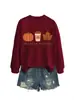Amazon Wish site independente suéter feminino retrô confortável e estiloso tempo de suéter hoodie sabor chá de leite de abóbora