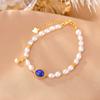 Um Veado Prata S925 Prata Esterlina Banhado a Ouro Lápis Lápis Lustre Turmalina Pérola Versátil Elegante Luxo Leve Retrô Moderno Vazado Pulseira