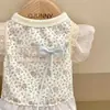 Ropa Transpirable Linda para Perros Pequeños Gato Azul Floral Pequeño Flor de Leche Hi Kitty Perro Osito Bichón