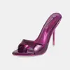 Comercio Electrónico Transfronterizo Nuevo Estilo Versátil Cómodo Minimalista Sexy Ropa de Abrigo Sandalias de Tacón Alto Abiertas Chanclas Talla Grande Venta Directa de Fábrica