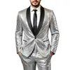 2026 Nuevo Conjunto de Traje Brillante de Lentejuelas Disco Transfronterizo para Performance en Discoteca Escenario Conjunto de Dos Piezas Dropshipping