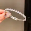 Pulsera Abierta Trapezoidal de Cristal de Zirconia Lujo Accesible Joyería de Mano Exquisita Elegante con Estilo para Mujer