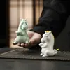 Figura de Animal Caballo Pequeño de Porcelana Blanca Dehua, Decoración para el Hogar Estilo Chino para Sala de Estar, Oficina, Sala de Té, Decoración de Mesa de Té, Regalo Creativo