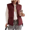 Moda Femenina Transfronteriza 2026 Otoño/Invierno Nuevo Estilo Chaleco Casual de Cuello Alto con Cremallera y Bolsillos, Chaleco Acolchado para Mujer