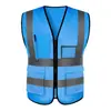 Chaleco Reflectante, Chaleco Reflectante para Conducir, Saneamiento, Vigilancia de Tráfico, Ciclismo, Construcción, con Texto Impreso y Múltiples Bolsillos