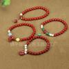 Bienestar del Fan en Vivo Cinnabar Natural Pulsera Enrollada con Cuerda Hecha a Mano Colgante Tianzhu Oro Púrpura Cinnabar Crudo