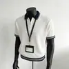Nuevo Estilo Old Money Tejido para Hombre Manga Corta de Alta Gama con Solapa y Cremallera Camiseta Casual de Negocios