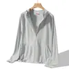 Roupa com Proteção Solar UPF50 de Seda Gelo Feminina Fio Original Nova de Verão Anti-UV Respirável Leve Roupa com Proteção Solar Jaqueta com Capuz