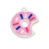 Acrílico Colorido Donut Desenho Animado Cola Cremosa Pingente Chaveiro Acessórios Material Pingente Joias DIY Atacado