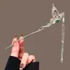 Grampo de Cabelo Borboleta com Diamante Verde de Alta Qualidade, Novo Grampo de Cabelo com Strass Estilo Chinês, Novo Modelo de Grampo de Cabelo 2026, Acessório de Cabelo Hanfu para Mulheres