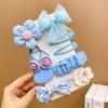 Faixa de Cabelo com Flor de Laço para Crianças Faixa de Cabeça Menina Princesa Bebê Não Machuca Presilha de Cabelo Conjunto Pequena Princesa