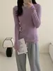 Top de capa base de cuello redondo 100% lana Merino finamente hilada para mujer, otoño/invierno, prenda interior de corte ajustado, suéter de punto, jersey suave y fino