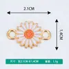Accesorios DIY de Joyería Creativa Nuevo Colgante de Flor Doble Colgante Patrón de Flor Goteo de Aceite Collar Pulsera Colgante Fabricante Venta al por Mayor