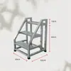 Escada de Degraus Espessada para Armazém, Casa e Uso Industrial, com Corrimãos, Três ou Quatro Degraus, com Rodas, Escada de Escalada Móvel