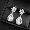 Novos Acessórios de Casamento Brincos de Zircônia Gota d'Água Nupciais Elegantes de Luxo Moda Europeia e Americana Brincos Femininos E6754