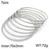 Joias de Aço Inoxidável Pulseira Empilhável Torcida Moderna Padrão Torcido de Aço Titânio Moda Acessório de Pulseira Diâmetro Interno 68*3mm