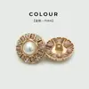 Accesorios de Botones de Metal Hueco con Cuerda y Botones de Piel Incrustados con Perlas de Gama Alta, Botones para Traje de Suéter Estilo Dama