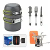 Para olla portátil de picnic para exteriores Amazon DS-101 + mini quemador + vajilla de tres piezas