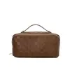 Bolsa de Cosméticos Estilo Coreano de PU con Cierre de Organza para Mujer, Portátil, Bolsa de Cosméticos de Viaje de Gran Capacidad, Neceser, Bolsa de Cosméticos