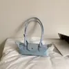 Bolso baguette de cuero delgado único, simple y versátil para el uso diario y citas, adecuado para llevar un teléfono móvil, se puede llevar debajo del brazo o como bolso de hombro