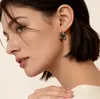 Pendientes de Tachuela Retro de Lujo Ligero Francés Doble Calabaza Tendencia China Temperamento Nicho Estilo Antiguo Pendientes de Tachuela de Estilo de Viaje de Alta Gama