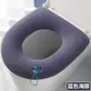 Cojín para asiento de inodoro apto para todas las estaciones, funda de asiento de inodoro tejida cálida y gruesa, lavable para uso doméstico