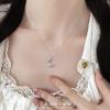 Nuevo Collar Guirnalda de Plata Esterlina S925 Estilo Elegante de Hada para Mujer Cadena Clavícula Colorida Rosa Creciente Versátil y a la Moda