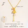 Tienda de Oro Mismo Estilo Arena Dorada Cintura Delgada Mantra de Seis Caracteres Lirio del Valle Borla Collar Cadena para Clavícula Versátil de Alta Gama