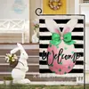 Bandera de Jardín de Pascua Transfronteriza con Conejo, Huevos, Perro y Zanahoria Impresión a Doble Cara para Decoración Exterior Bandera de Jardín