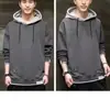 Stock de fábrica: Sudadera con capucha para hombre, manga larga, color liso, estilo retro, adecuada para primavera, otoño e invierno, negra, producto de comercio electrónico transfronterizo