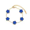 Pulsera de trébol de cinco hojas de cinco flores transfronteriza, juego de joyería, collar, pendientes, tres piezas, lujo ligero, alta gama, fabricantes de joyería, venta al por mayor