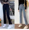 Jeans de Cintura Alta con Sentido del Diseño para Mujer 2023 Verano Nuevos Sueltos de Pierna Recta Adelgazantes Versátiles de Pierna Ancha Largos Modernos
