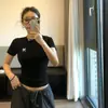 Camiseta Casual Feminina Slim Fit de Manga Curta com Estampa de Laço, Novo Estilo Verão 2026, Alta Elasticidade