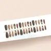 Akinori Flor de Castanha Unhas Vestíveis de Alta Qualidade com Aparência Elegante em Tom Branco e Design Versátil 30 unidades de Unhas Vestíveis