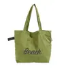 Bolso de hombro de gamuza para mujer, bolso de mano de gran capacidad, bolso de moda bordado para el hombro del commute, bolso tote simple y versátil para mujer