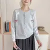 Cardigan de Punto para Mujer, Estilo Suave y Dulce, Diseño que Reduce la Edad, Lazo Decorativo Estereoscópico, Nuevo Estilo Otoño e Invierno Coreano