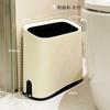 Bote de basura estilo crema estrecho para inodoro, almacenamiento de basura para inodoro, almacenamiento para el hogar, sala de estar, almacenamiento de aspecto elegante, papelera