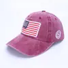 Boné de Baseball Lavado Velho com Letras Bandeira Americana Algodão Puro Tendência Versátil para Homens e Mulheres