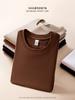 Camiseta de Algodón Puro para Hombre, Manga Corta, Cepillada, Corte Holgado, Cuello Redondo, 300g, Capa Base Casual, Personalizable para Negocios y Viajes