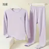 Conjunto de Ropa Interior de Algodón Puro para Niñas Estudiantes, Conjuntos Térmicos de Otoño para Niños Mayores, Pijamas Cálidos para Niñas, Ropa Térmica de Algodón para Niños