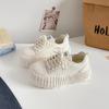 Zapatos de Lona con Suela Gruesa Estilo Coreano para Mujer que Aumentan la Altura, Modelo Nuevo 2025 Verano Transpirables Sneakers, Zapatos Casuales Ligeros Xy-A630