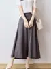 Saia Feminina Plissada de Malha Cor Sólida Cintura Alta Moda Linha A Solta Casual Roupa de Trabalho Nova Primavera e Verão 2026
